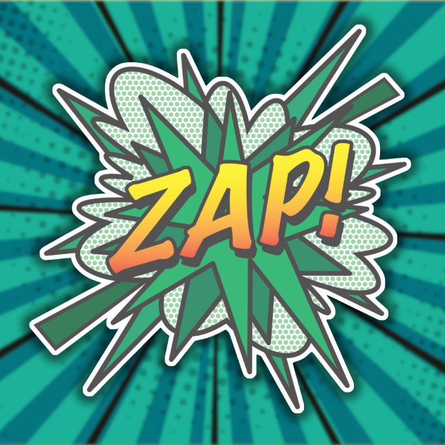 ZAP Fun Retro Comic Pop Kunst, Dichtung und Musik Aufkleber (ZAP Fun Retro Comic Book Pop Art Sticker)