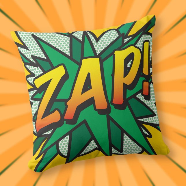ZAP Fun Retro Comic Pop Kunst, Dichtung und Musik Kissen (ZAP Fun Retro Comic Book Pop Art Throw Pillow)