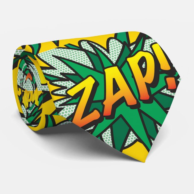 ZAP Fun Retro Comic Pop Kunst, Dichtung und Musik Krawatte (Gerollt)