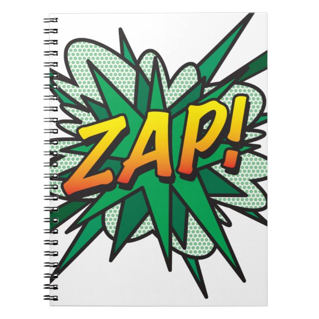 ZAP Fun Retro Comic Pop Kunst, Dichtung und Musik Notizblock (Vorderseite)