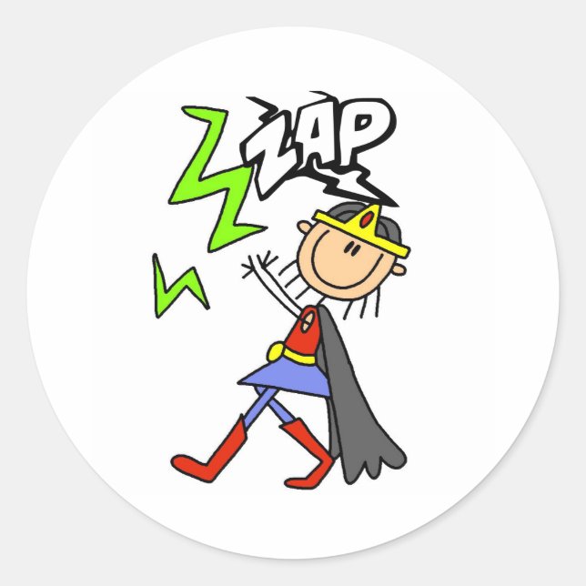 ZAP Girl Hero Runder Aufkleber (Vorderseite)