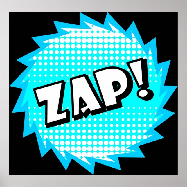 Zap onomatopoeia in der Kultur des Comic Poster (Vorne)