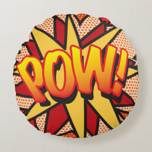 ZAP POW Lustig Cool Moderne Trendige Comic-Book Rundes Kissen