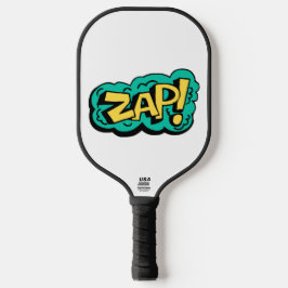 ZAP speech bubble word, hand drawn illustration Pickleball Schläger