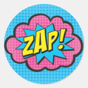 ZAP! Superheld-Aufkleber GV2 Runder Aufkleber