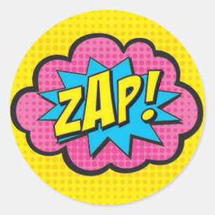 ZAP! Superheld-Aufkleber GV@ Runder Aufkleber