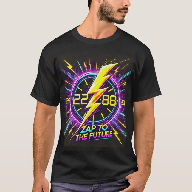 Zap to the Future T-Shirt rétro Sci-Fi -Neon Light (Devant)