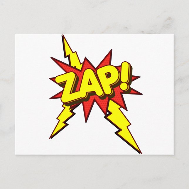 Zap, Zing, Pow! Postkarte (Vorderseite)