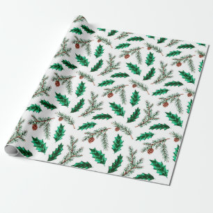 Zapfen und Kiefernzweige Geschenkpapier