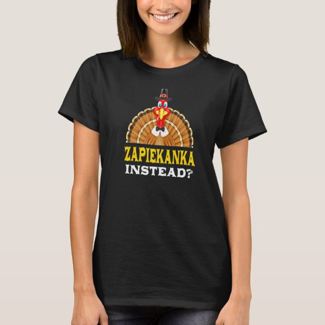 Zapiekanka Stattdessen Erntedank Pizza Black T-Shirt (Vorderseite)