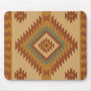 Zapotec Folk Art Neutral Geometric Mouse Pad Mousepad
