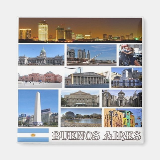 zAR035 BUENOS AIRES, Mosaik, Argentinien, Kühlschr Magnet (Vorne)