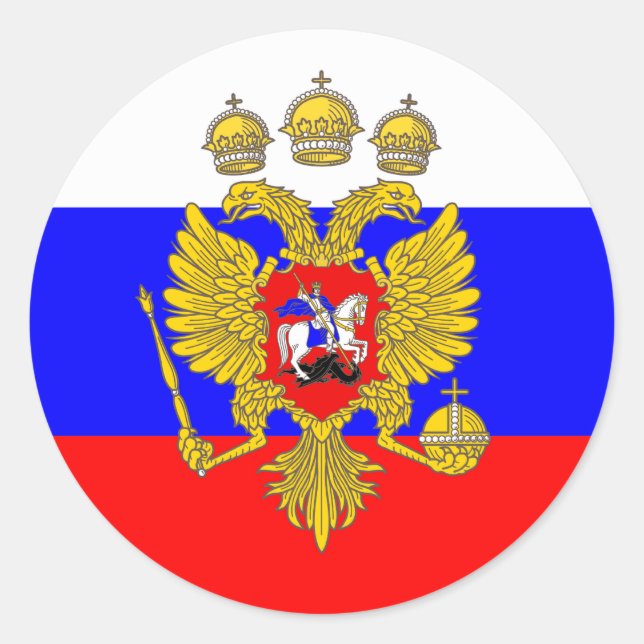 Zar Muskovien, Russland-Flagge Runder Aufkleber (Vorderseite)