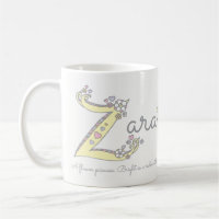 Zara dekorative Z Monogramm-Tasse Namensbedeutung