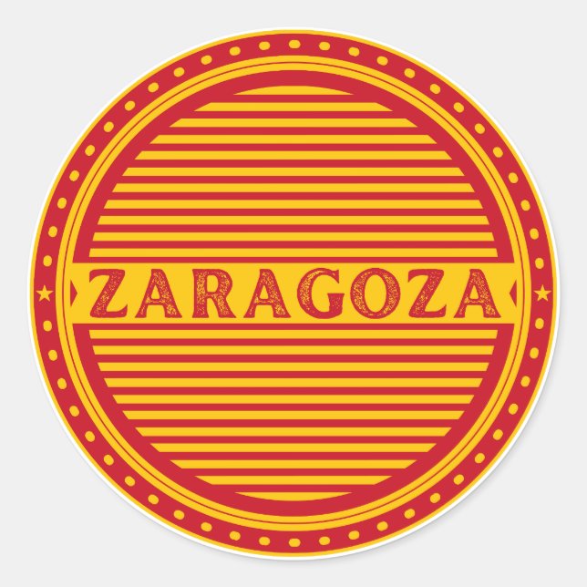 Zaragoza City Pride Emblem – Spanish Identity Runder Aufkleber (Vorderseite)