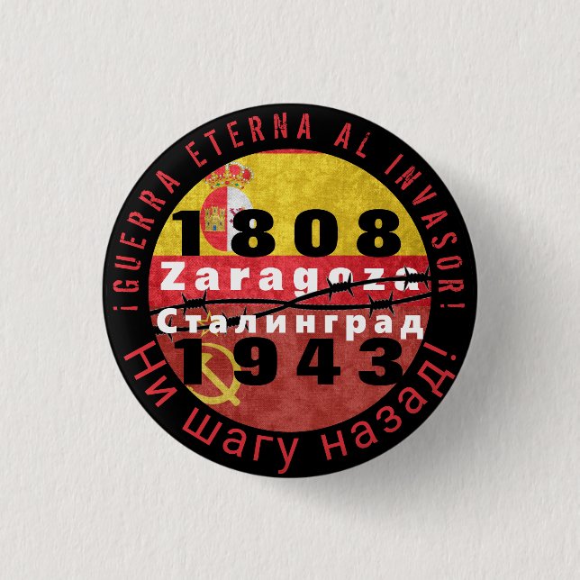 Zaragoza, der spanische Stalingrad-Knopf Button (Vorderseite)