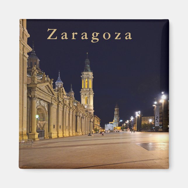 Zaragoza. Night. Plaza del Pilar. Magnet (Vorne)