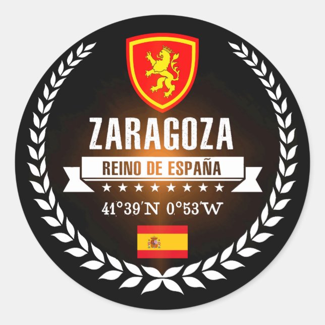 Zaragoza Runder Aufkleber (Vorderseite)