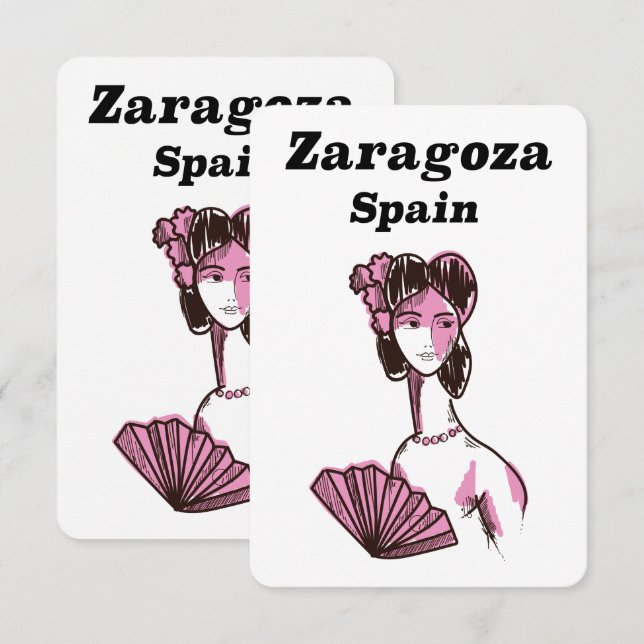 Zaragoza Spanien Vintage Reiseplakat (Vorne/Hinten)