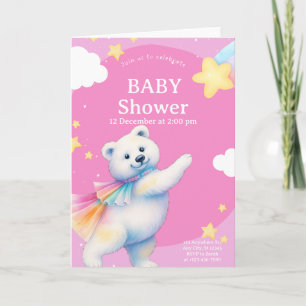 Zarah der tanzende Eisbär-Baby-Shower Einladung