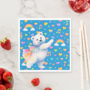 Zarah der tanzende Eisbär • Papier-Partyservietten Serviette