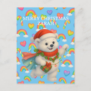 Zarah der tanzende Eisbär — Weihnachten für Kinder Postkarte