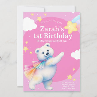 Zarah die tanzende Eisbär-Einladungen zum Geburtst Einladung