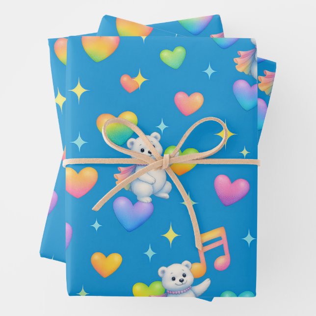 Zarah the Dancing Polar Bear | Wrapping Paper Geschenkpapier Set (Beispiel)