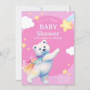 Zaras Baby Shower zum Tanzenden Eisbärbaby Einladung