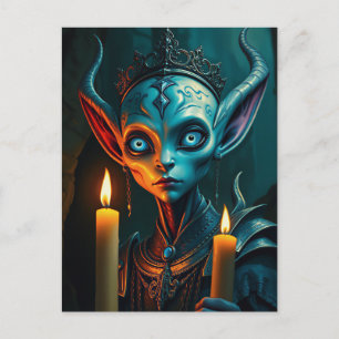 Zarathos der Flammenritualist Dark Fantasy Elf  Postkarte