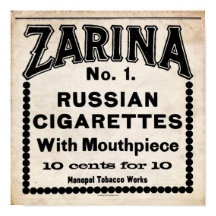 Zarina Russisches Zigarettenzeichen