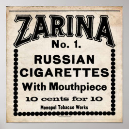 Zarina Russisches Zigarettenzeichen Poster