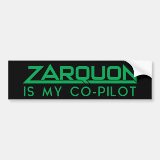"ZARQUON IST MEIN CO-PILOT" Funny H2G2 Autoaufkleber