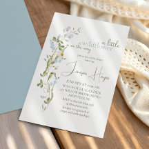Zarte Aquarell Kleine Wildblumen-Baby-Party