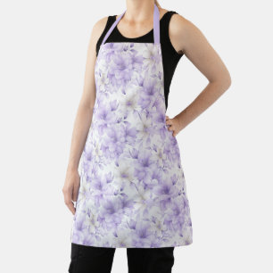 Zarte Aquarell-Lila-Blumen Schürze