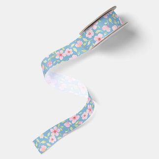Zarte Aquarellblumen Satinband