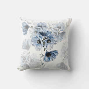 Zarte Blaue Blumen Kissen