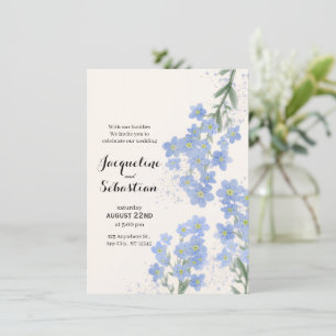Zarte Blaue Vergissmeinnicht-Hochzeit Einladung