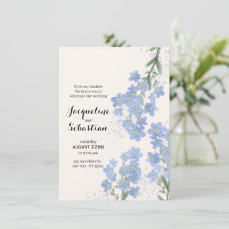 Zarte Blaue Vergissmeinnicht-Hochzeit Einladung