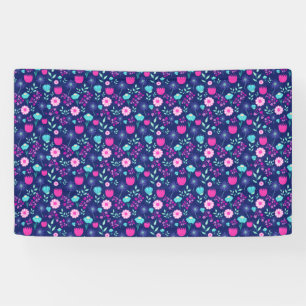 Zarte Blumen und botanische Details Banner