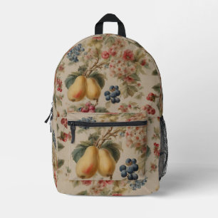 Zarte Blumen und französische Früchte. Gemalter St Bedruckter Rucksack