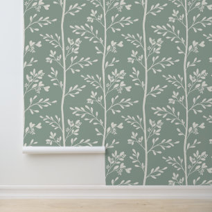 Zarte Blüten in Blüte XL weiche beige Silhouette Tapete