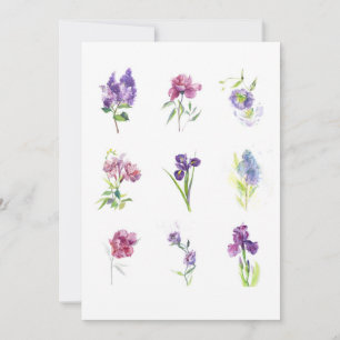 Zarte botanische Kollektion – Elegante Blumenskuns Dankeskarte