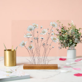 Zarte botanische Skizze einer Wildblume Acrylschild