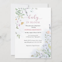 Zarte florale Babyparty-Einladung