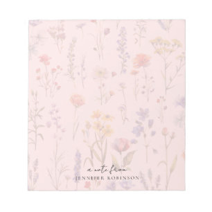 Zarte Florale Frühlings-Sommer-Wildblumen Röte Notizblock