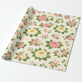 Zarte Florale Hochzeit Geschenkpapier
