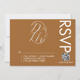 Zarte Florale Logo-Hochzeit-Terrakotta-RSVP-Karte Einladung