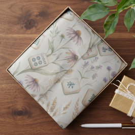 Zarte florale Mahjong-Kachel Wiesen Garten Seidenpapier