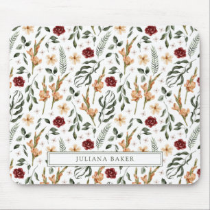 Zarte florale Personalisierung Mousepad